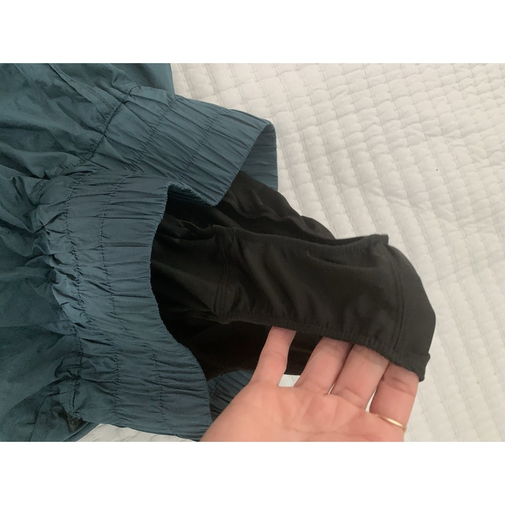Free‎ People Movement The Way Home Shorts Sz M Peacock Blue Split Hem Running - Picture 6 of 12